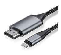 Adaptateur Lightning vers HDMI 2.0m pour iPhone 14/13/12 & YouTube vers TV - Résolution HD 1080P (iOS 18/17 - Non Compatible iPhone 16/15/Netflix)