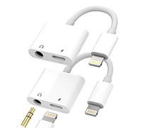 Adaptateur Lightning vers Jack 3.5 Casque 2 en 1 (2-Pack) pour Apple pour iPhone 14 13 12 11 Pro MAX Mini pour iPad Air Écouteurs Chargeur Câble AUX Voiture Dongle AUX Casque Audio Connecteur
