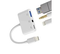 Adaptateur Lightning vers Jack 3.5 USB Chargeur pour Apple iPhone 14 13 12 11 Pro Max pour iPad Convertisseur Câble Écouteurs OTG Adapter Casques Auxiliaire Voiture Dongle Lecteur Cartes