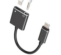 Adaptateur Lightning Vers Jack 3.5mm Casque Et Chargeur (2en1)connecteur écouteurs Pour Apple Pour IPhone 14 Pour IPad Air Prise AUXiliaire Audio Splitter Câble Téléphone Voiture Musiques Accessoires