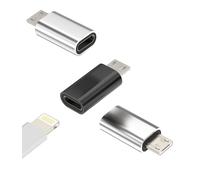 Adaptateur Lightning vers Micro USB(Lot de 3) iPhone Prise Cable Chargeur Convertisseur Apple Jack Femelle Android Mâle Charger Câble Mini Adapter Compatible pour Huawei Xiaomi Redmi Samsung LG