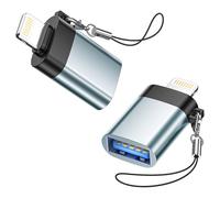 Adaptateur Lightning vers USB 2Pezzi, Adaptateur de Caméra avec Porte-clés, iPhone Adaptateur USB OTG Compatible iPhone/iPad, Clavier MIDI, Souris, Lecteur de Cartes, clé USB, Appareil Photo Numérique