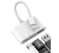 Adaptateur Lightning vers USB 4 en 1 Lecteur Carte SD Micro SD pour iPhone 14 13 12 Pro Max pour iPad Numérique Appareil Photo Mémoire OTG Câble pour Apple TF Memory Card Reader Adapter Multiport