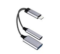 Adaptateur Lightning vers USB Jack 2 en 1 Convertisseur Câble OTG Chargeur pour Apple iPhone 14 13 12 11 Pro Max 7 8 pour iPad Air Adapter Lecteur Cartes Pendrive Accessoires Clavier Souris Connecteur