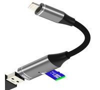 Adaptateur Lightning vers USB Lecteur Carte Micro SD Jack Card Reader de Photo pour iPhone 14 13 Pro Max pour Apple pour iPad OTG 3.0 Cle Mémoire Cable Appareil Compact Externe Souris Prise Camera TF