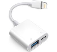 Adaptateur Lightning vers USB pour appareil photo, certifié Apple MFi USB OTG pour iPhone 14 13 12 11 Pro Max XS XR X 8 iPad, prend en charge l'appareil photo, lecteur de cartes, clé USB, clavier MIDI