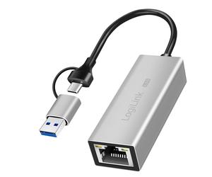 Adaptateur LogiLink USB-a/C vers Ethernet 2,5G, argenté