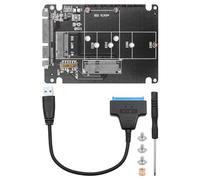 Adaptateur M.2 NGFF ou mSATA vers USB 3.0 2 en 1 NGFF ou mSATA Convertisseur Lecteur Carte avec Câble SATA Convertisseur
