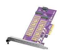 Adaptateur M.2 NVMe vers PCIe 3.0 X4 à 2 ports M-Key et B-Key, NVME/AHCI SSD vers carte d'extension PCIe, prend en charge les disques 2230, 2242, 2260 et 2280, avec pleine hauteur et support à profil bas