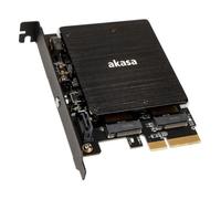 Adaptateur M.2 PCI-E SATA - AKASA - 121052 - Couleur Noir - Éclairage RGB - Pour SSD M.2