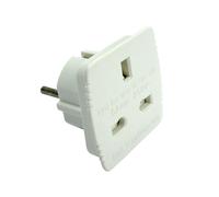 Adaptateur M France 16A en F UK Blanc avec sécurité