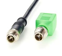 Adaptateur M12 X codé 8 broches vers RJ45 - Connecteur blindé Cat6 pour Ethernet industriel IP67 étanche RJ45 vers M12 - Connecteur isolé pour caméra industrielle