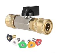 Adaptateur M22 14 mm à connexion rapide avec valve marche/arrêt pour machine à laver à jet 4500 PSI (adaptateur + 5 buses)