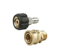 Adaptateur M22-14mm pour vers 3/8" Rapide Laiton 5000 PSI Adaptateur | Laiton massif, acier , 5000 PSI max, pivotant 360°, compatible , AR Blue, Stanley