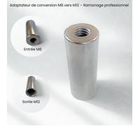 Adaptateur M8 vers M12 pour Kit de Ramonage -| Raccord Tige et Brosse