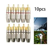 Adaptateur mÃ¢le RCA dorÃ© 10 piÃ¨ces, connecteur sans soudure pour Audio vidÃ©o CCTV IP camÃ©ra de sÃ©curitÃ© cÃ¢ble Coaxial convertisseur de soudure