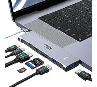 Adaptateur Macbook Pro/Air Hub USB C 7 en 2 avec 4K HDMI, Thunderbolt 3 et USB-C 100W, 2 USB 3.0, USB C 3.0, Lecture de Carte SD/TF, Adaptateur Mac pour MacBook Pro 2022-2016 MacBook Air 2022-2016
