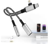 Adaptateur magnétique USB C et Lightning vers casque et chargeur de 3,5 mm pour Apple iPhone, prise audio auxiliaire, DAC haute résolution et câble USB-C de 60 W, charge rapide pour iPhone 16/15/14/13