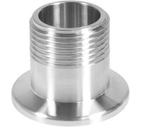 Adaptateur mâle BSPT en acier inoxydable, bride ISO-KF vers embout court conique for raccords sous vide, 2 pièces(KF40-3/4")