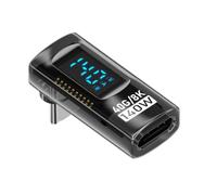 Adaptateur mâle femelle, adaptateur USB C Adaptateur USB C à angle droit, | Affichage numérique Adaptateur d'extension de testeur de compteur d'alimentation pour
