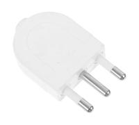 Adaptateur Mâle Italien 16 A à Trois Broches Rondes | Plastique PC Blanc, Connexion Pratique, Rangement Facile, pour Appareils Puissants, Voyages et Remplacement de Cordon