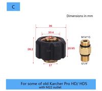 Adaptateur mâle pour nettoyeur haute pression,buse de connecteur à dégagement rapide,générateur de mousse Parkside,Karcher,LAVOR,Black Decker,Bosch,G1,4"" - Type C