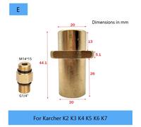 Adaptateur mâle pour nettoyeur haute pression,buse de connecteur à dégagement rapide,générateur de mousse Parkside,Karcher,LAVOR,Black Decker,Bosch,G1,4"" - Type E