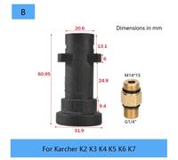 Adaptateur mâle pour nettoyeur haute pression,buse de connecteur à dégagement rapide,générateur de mousse Parkside,Karcher,LAVOR,Black Decker,Bosch,G1,4"" - Type B