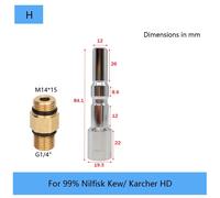Adaptateur mâle pour nettoyeur haute pression,buse de connecteur à dégagement rapide,générateur de mousse Parkside,Karcher,LAVOR,Black Decker,Bosch,G1,4"" - Type H