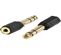 Adaptateur male stéréo 6.35mm vers jack femelle 3.5mm stéréo doré