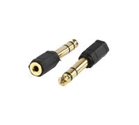 Adaptateur male stéréo 6.35mm vers jack femelle 3.5mm stéréo doré