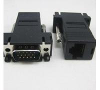 Adaptateur mâle VGA rvb 15 broches vers Lan Cat5 Cat5e RJ45 Ethernet femelle, connecteur noir