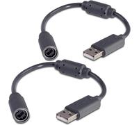 Adaptateur Manette Filaire Xbox 360 Pc Et Xbox360, Câble Usb Adaptateur Usb Pour Manettes De Jeux, Controller Pc Xbox 360 - 2 Cables/Noir