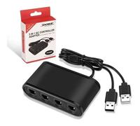 Adaptateur Manette Gamecube - Nintendo - 4 Ports - Compatible Wii U et Switch - USB Noir