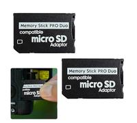 Adaptateur Memory Stick Pro Duo, 2 adaptateurs micro SD vers TF, pour carte mémoire 1000/2000/3000 PSP Handycam Camera Sony Playstation portable