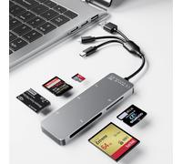 Adaptateur Memory Stick Pro Duo 5-En-1 En Aluminium Lecteur De Cartes Sd/Tf/Cf/Ms/Xd Pour Pc/Android/Appareil Léger,Lightning+Usb A+Usb C Lecteur Memory Stick Pro Duo Pour Iphone