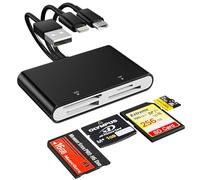 Adaptateur Memory Stick Pro Duo, Lecteur de Carte Mémoire Multi 4 en 1 Lightning/USB-C/USB-A pour Cartes SD/TF/xD Picture Card, Memory Stick Pro Duo Adapter Sony Cybershot pour iPhone/Android/PC