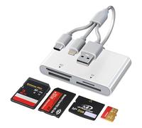 Adaptateur Memory Stick Pro Duo - Lecteur de cartes 4 en 3 XD pour iPhone/USB C/A, SD/TF/MS/XD, lecteur de cartes Sony Cybershot compatible avec iPhone 16/15/14/13/12/11/X/i Pad/PC/Android/ordinateur