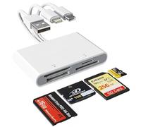 Adaptateur Memory Stick Pro Duo, Lecteur de Cartes mémoire 4 en 1 USB A/USB C/Lightning vers SD/MS/Micro SD/XD pour Adaptateur d'appareil Photo Trail Game Camera Viewer pour iPhone iPad MacBook