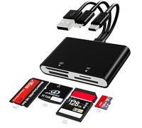 Adaptateur Memory Stick Pro Duo - Lecteur de cartes XD Picture pour iPhone/USB C/A, 4 en 1 SD/TF/MS/XD, lecteur de cartes Sony Cybershot compatible avec iPhone 17/16/15/14/13/12/Pad/PC/Android