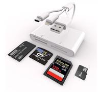 Adaptateur Memory Stick Pro Duo Pour iPhone/Android/PC, Lecteur de Carte MéMoire 4 En 1 SD/TF/MS/XD avec Connecteur Lightning/USB/USB C Adaptateur Carte MéMoire, Lecteur Memory Stick Pro Duo Pour Sony