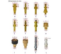 Adaptateur métallique buse de mousse générateur de mousse pistolet à mousse laveuse haute pression mousseur de savon pour Nilfisk Karcher Huter Elitech Lavor Or
