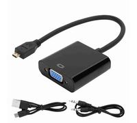 Adaptateur Micro HDMI vers VGA, Adaptateur de Convertisseur Vidéo Micro HDMI vers VGA Actif 1080P avec Fonction d'alimentation, Convertisseur Vidéo 1080P pour 4B