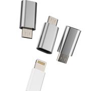 Adaptateur Micro Usb Mâle Vers Lightning Femelle(3 Pack)Pour Apple Iphone Charge Jack Données Câble Android Mobile Adaptateurs Compatible Pour Samsung Galaxy S6 S7edge+ Active Note5 Connecte[Z1106]