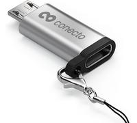 , Adaptateur Micro Usb Vers Usb-C, Prise En Charge Otg, Compatible Avec Les Appareils Apple, Parfait Pour Les Vélos Électriques, Boucle/Mousqueton Inclus, Boîtier En Aluminium, Argent, Lot D[Z664]