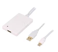 Adaptateur Mini DisplayPort 1.1a prise male HDMI femelle USB A prise male - Blanc