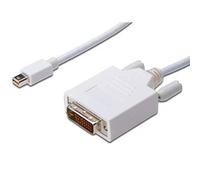 Adaptateur Mini DisplayPort vers DVI - 2 m - Câble numérique Full HD - Dual Link - Blanc
