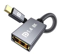 Adaptateur Mini Dp 1.4 Vers Dp 8K@60Hz 4K@144Hz, Thunderbolt 2 Nylon Avec Hdr Hbr3 G-Sync Freesync, Mini Displayport Vers Displayport 1.4 Pour Laptop Macbook Imac Moniteur Vr[GBP6276328]