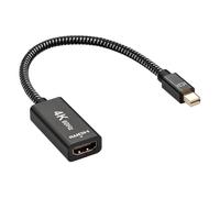 Adaptateur Mini DP vers HDMI, câble tressé plaqué or, compatible avec MacBook Air/Pro, Microsoft Surface Pro/Dock, moniteur et projecteur