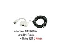 Adaptateur mini-DVI vers HDMI + Cordon HDMI 5M de Vshop